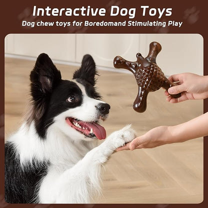 Indestructible Dog Chew Toy for Aggressive Chewers – Tough Nylon Super Chewer Toy, Bacon Flavor, Long-Lasting & Heavy-Duty, Teeth Cleaning & Boredom Relief for Large Breed Dogs