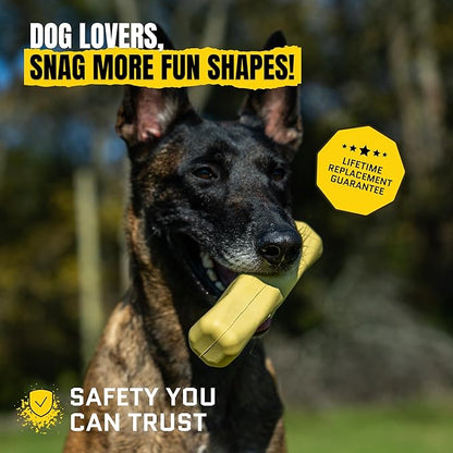 Virtually Indestructible Stick Dog Toy - Lifetime Replacement - Tough Durable Chew Toy for Aggressive Chewers - Safe Non-Toxic Natural Rubber - Chew & Fetch - Med/Large, 8”x2” - Butter Scent