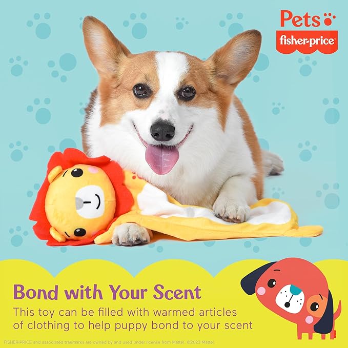 Fisher-Price Warming Furrr-end Cuddler for Puppies - Microwaveable, Reusable Soft Calming Toy - Multifunctional Dog Toy