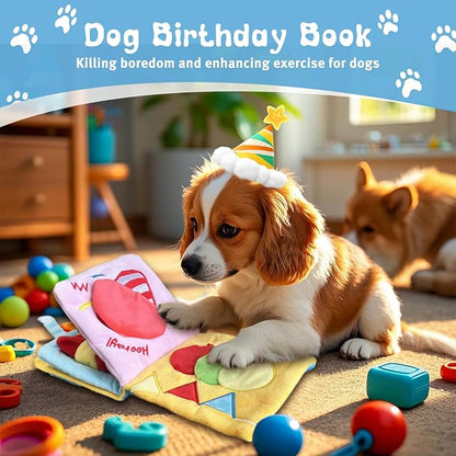 Hide and Seek Dog Toys, Birthday for Dogs Interactive Stuffed Pet Slow Feeder Dog Treat, Interactive for Small Medium Dogs