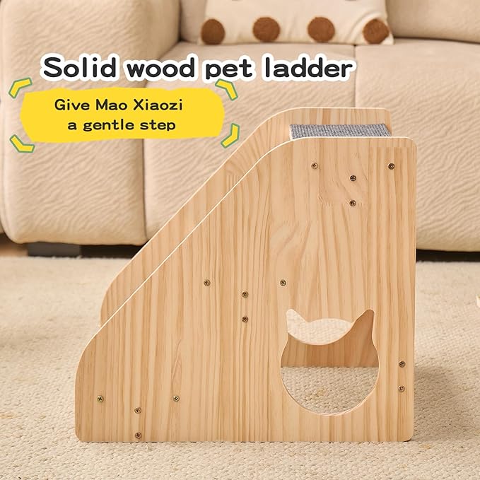 Dog Stairs for Small Medium Large Dogs 14.17" H Load Capacity 150lbs Solid Wood Non-Slip Sturdy Pet Steps for Bed & Couch 3 Step 15.75 * 16.93 * 14.17"