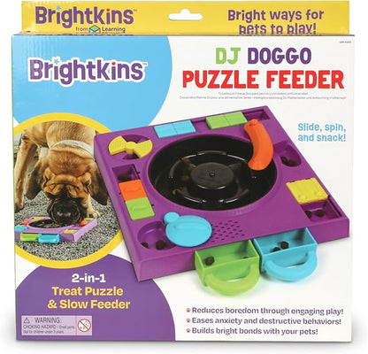 Brightkins DJ Doggo Puzzle Feeder - Enrichment Toys for Dogs Mental Stimulation, Interactive Gift for Puppies