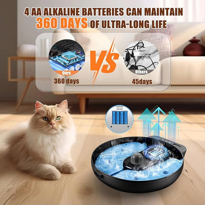 Automatic Wet Food Cat Feeder, Auto Refrigerated Wet Foods Feeder for Cats Dogs 4 Meal Timed Fresh Foods Dispenser with 2 Ice Packs Small Pet Feeders for Kitty Puppy Automatic Cat Dog Food Bowl Black