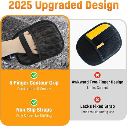 3pcs Pet Hair Removal Set for Dogs & Cats (2 Gloves + 1 Lint Scraper) – Electrostatic Five-Finger Magic Brush for Clothes, Sofa, Carpets, Bedding & Car Mats