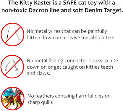 Kitty Kaster Premium Cat Toy Exerciser Fishing Pole 39 inch Safe for Cats Cat Wand Kitty Tease Casting Toy