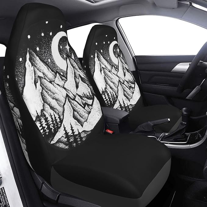 Foruidea Mountain Views Car Seat Covers Universal 2 Pcs Auto Front Seat Cover Fit Most Cars,SUV,Sedan,Trucks