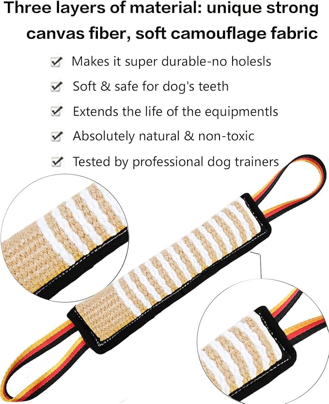 Clysoru Dog Tug Toy Tough Jute Bite Pillow Lasting Training Equipment Puppy to Large Dogs Interactive for Large and Small