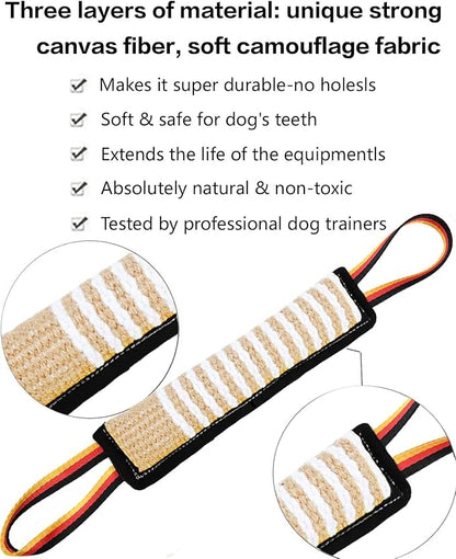 Clysoru Dog Tug Toy Tough Jute Bite Pillow Lasting Training Equipment Puppy to Large Dogs Interactive for Large and Small