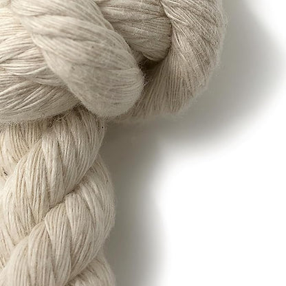 BOBA & VESPA Organic Natural White Cotton Tough Rope Toys for Dogs | USA Made | Chew Toys & Non-Toxic, Interactive Rope Toy for Small, Medium Dog to Large Dog (M (1" x 14" with 2 Knots))