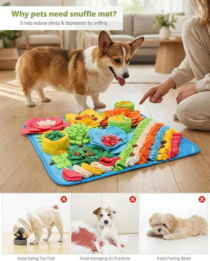 KeeKit Snuffle Mat for Dogs, 20''x20'' Large Slow Feeder Mat for Small & Medium Breeds, Encourages Natural Foraging Skills, Durable Sniff Mat for Mental Stimulation & Stress Relief