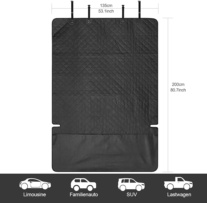 ANOSOSPECIAL Dog Car Seat Cover for Back Seat Cover for Kids,Non Stick Fur Rear Seat Protector for Pet,Nonslip Waterproof Durable Universal Fit Interior Backseat Covers for Auto Van SUV