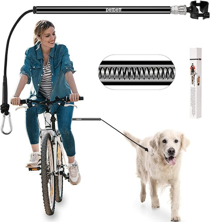 Dog Bike Leash -Dog Hands Free Leas | Attachment | Bike Leash Attachment | with Quick Connect Mechanism | Safety Fit for Outdoor | Easy to Installation and Removal,2Years Warranty Black