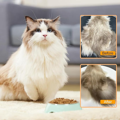 4-in-1 Rechargeable Cat & Dog Steam Brush for Shedding, Self-Cleaning Pet Groomer with Rotating Handle for Massaging & Hair Removal, for Long/Short Haired Pets (Beige)