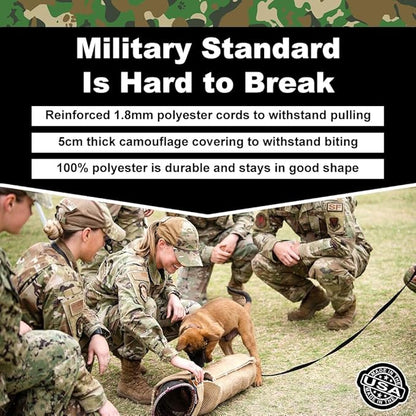 O.G.B. Operation Good Boy Bite Pillow Tug Toy for Dogs - Tri-Handle Design Used by Military and Sport Dog Trainers - Reinforced Polyester Cords and Thick Camouflage Covering for Fun Play and Training