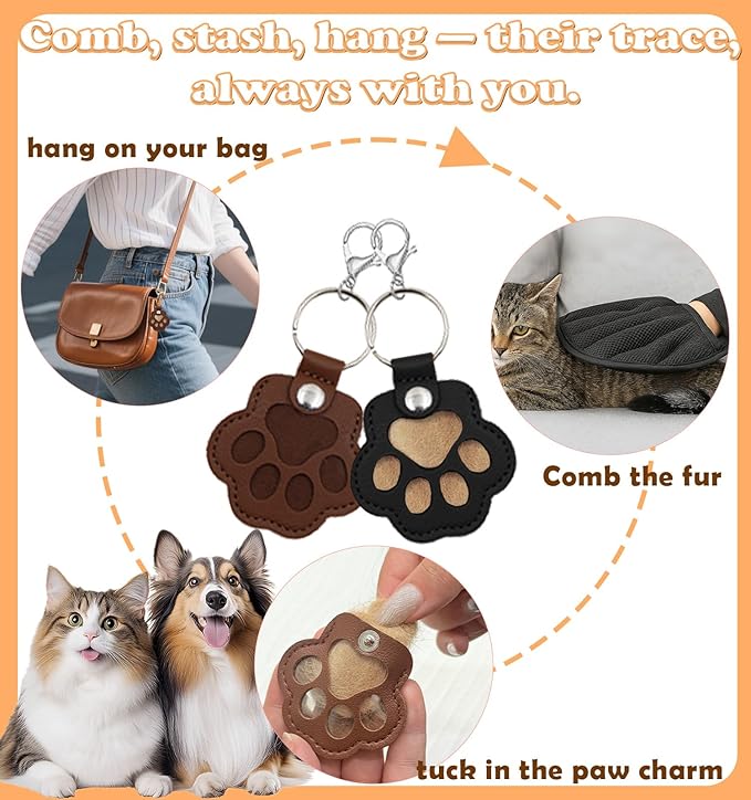 Pet Hair Removal Glove for Cats & Dogs Grooming, Pet Hair Removal Tool Brush Kit Reusable Lint Remover for Carpet Furniture Car Clothes