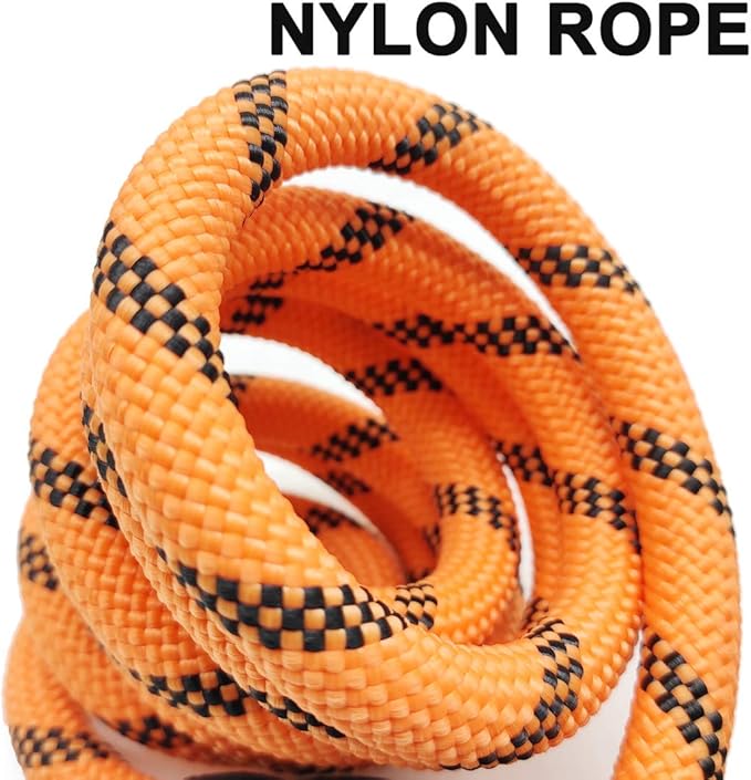 MayPaw 6FT Heavy Duty Rope Dog Leash, Soft Padded Handle Nylon Pet Leash, Thick Lead Leashes for Large Medium Dogs Walking Training (Orange Black, 1/2" * 6')
