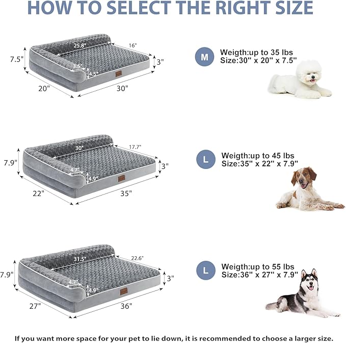 BFPETHOME Orthopedic Dog Bed for Large Dogs-Big Waterproof Sofa Dog Bed with Removable Washable Cover, Washable Pet Bed with Waterproof Lining and Nonskid Bottom,Pet Bed for Large Dogs (Pack of 2)