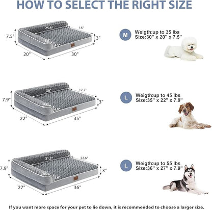 BFPETHOME Orthopedic Dog Bed for Large Dogs-Big Waterproof Sofa Dog Bed with Removable Washable Cover, Washable Pet Bed with Waterproof Lining and Nonskid Bottom,Pet Bed for Large Dogs (Pack of 2)