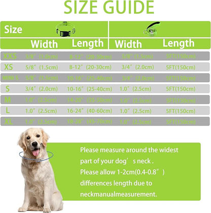 Reflective Dog Collar with Safety Locking Buckle, Adjustable Soft Breathable Nylon Collars for Small, Medium and Large Dogs(Collar+Leash M Green)