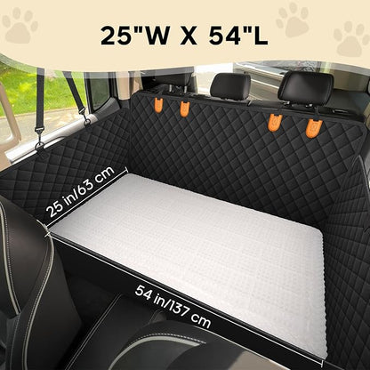 Pet Bed Mat for Car Backseat, Non-Slip Dog Bed for Car Back Seat, Flannel Backseat Dog Bed for Cars Trucks and SUVs (White, 24.8x54 inch)