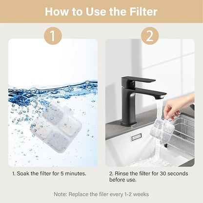 16+16 Pack Replacement Filters Compatible with Oneisall 10L/2.64Gal Stainless Steel Dog Water Fountain, Includes 16 Filters & 16 Sponges