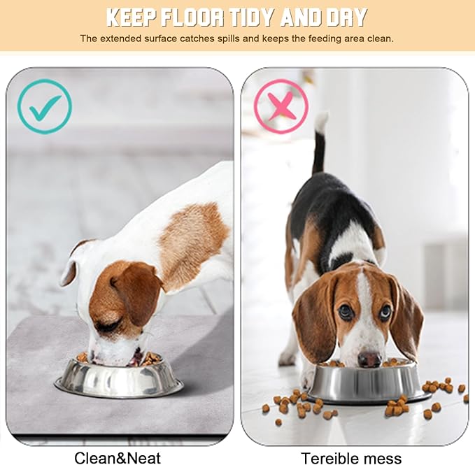 Dog Food Mat for Floors Waterproof Quick Dry Pet Placemat Cat Feeding Bowls Mats for Food and Water, Eco-Friendly Dog Accessories Diatomite Pets Supplies 12" X 20"