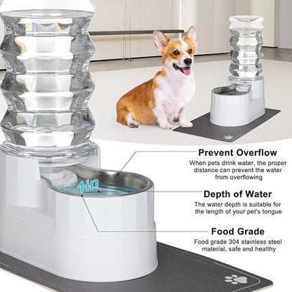 RIZZARI 9L Water Dispenser for Dogs: Automatic Stainless Steel Pet Feeder-Removes Odors - Softens Water-Helps Prevent Urinary Stones -Extends Lifespan -Supports Spinal Health in Senior Dogs- Gardens