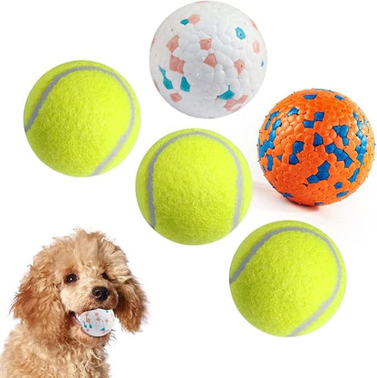Indestructible Floating Bouncy Balls for Dogs - Small Breed, Lightweight Mini Tennis Balls - Odourless - 2.5" - 5 Pack