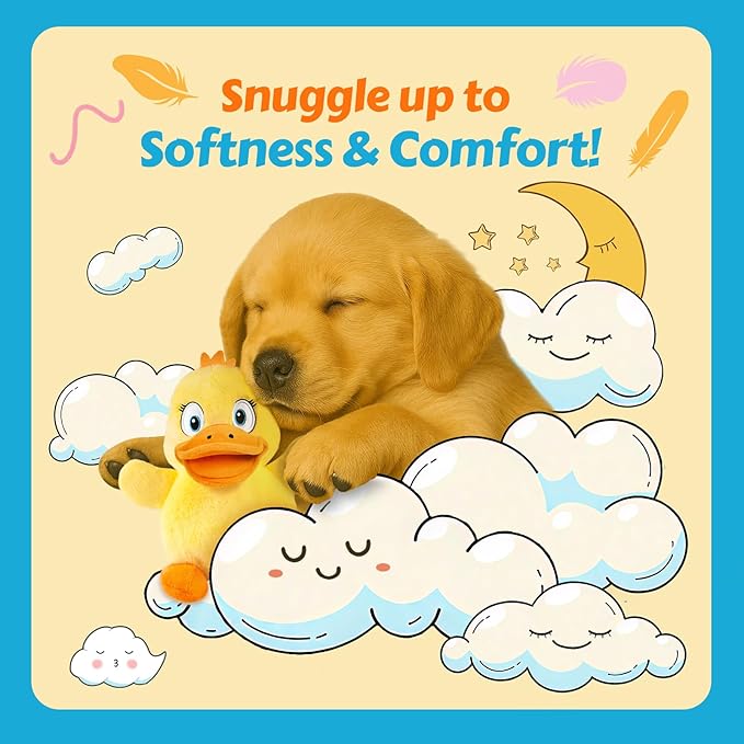 Squeaky Duck Dog Toy – Plush Chew Toy with 2 Squeakers & Crinkle Wings for Small and Medium Dogs – Soft Puppy Toy for Boredom & Indoor Play