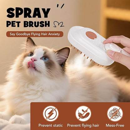 LINFOX 2-Pack Cat Steam Brush, 4-in-1 Pet Steaming Grooming Brush for Cats & Dogs, Rechargeable Anti-Static Comb for Cleaning, Massage & Shedding Control