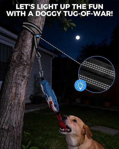 Outdoor Tether Tug Dog Toy with Ground Stake, Heavy Duty Rope Tug of War Toy for Aggressive Chewers, Interactive Self Play Yard Tug Toy for Large Medium Dogs