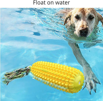 Dog Chew Toys for Aggressive Chewers,Corn Interactive Squeaky Dog Toys for Puppy Medium Breed,Tough Rubber Dental Chew Dog Toys