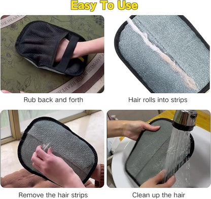 Pet Hair Removal Glove for Cats and Dogs - Upgraded Five-Finger Electrostatic Reusable Magic Brush, Washable Pet Hair Removal Tool for Laundry, Clothing, Couch, Carpet & Car Seat