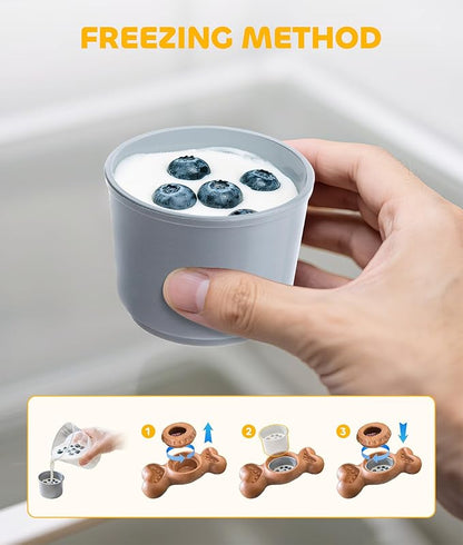 DPB Frozen Dog Toy to Keep Them Busy, FreezeBone Chew Toy & Peanut Butter Fillable Toy & Freezer/Freezable/Frozen Lick Treat Tray Enrichment Toys for Medium/Large Dogs