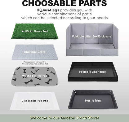 Dog Grass Pad with Tray Foldable Dog Litter Box High Walls, Odor Free Artificial Grass for Dogs Potty, Pee Pad Holder, Seamless, No Assembly, Waterproof, Easy Clean, Portable for Travel