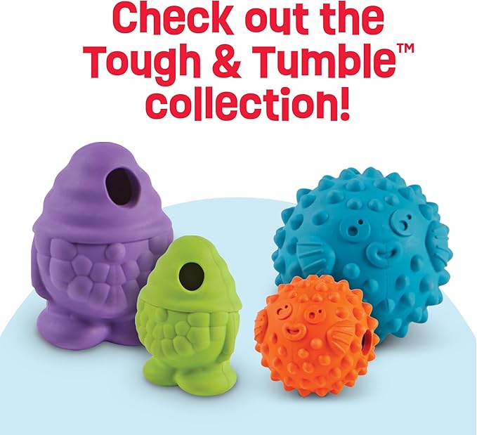 Brightkins Tough & Tumble Treats Dispenser Large Pufferfish - Interactive Dog Puzzle Toy for All Breeds, Enrichment Gifts for Puppies