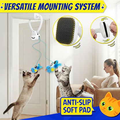 Interactive Cat Toys for Indoor Cats Automatic Electric Flying Bird Feather Mouse Toy - Best Kitten & Adult Cat Enrichment Mouse cat Toy Hanging Electric Kitty Toys for Bored Cats