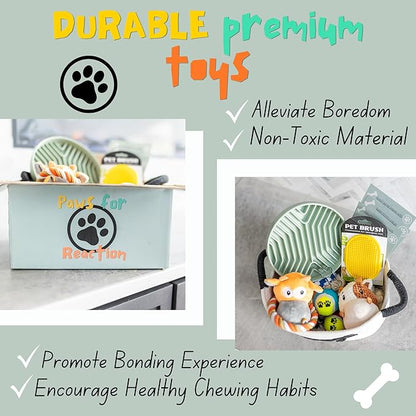 New Puppy Gift Basket - Premium Puppy Starter Kit and Dog Gift Basket with Dog Toys - Perfect Doggie Birthday Gifts and Puppy Necessities with Pet Toy Basket.