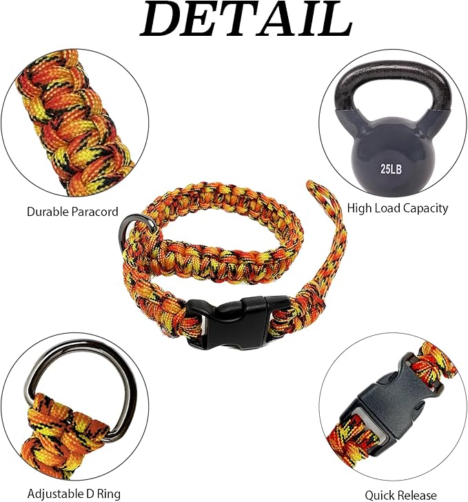Hands Free Adjustable Wrist Strap for Dog Leash,Security Strap for Retractable Dog Leashes,Orange