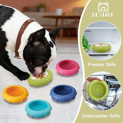 Dog Lick Bowl, Bestalk Wobbly Freeze Bowl Enrichment Feeder for Dogs, Anxiety Relief Lick Mat Puzzle Toy for Distraction, BPA Free Silicone, Dishwasher Safe(Green,L)