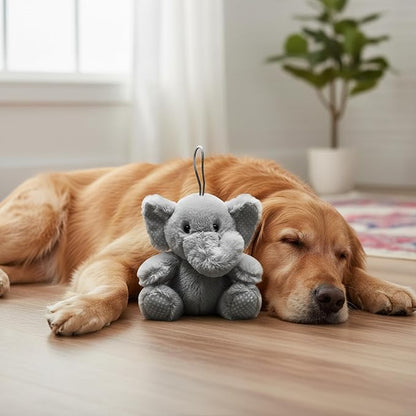 Elephant Dog Toy | Squeaky Elephant | Plush Elephants Dogs Toys | Stuffed Squeaky Chew Dog Toy | Realistic Animal Dogs Toys | Interactive Squeaky Elephants | Small/Medium Breed | Grey | 6"