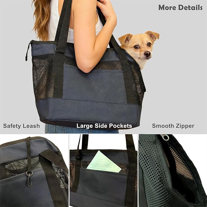 Dog Purse Carrier for Small Dogs with Pocket,Dog Carriers Soft Sided,Pet Carrier Purse for Puppy and Cats Up to16 lbs,Dogs and Puppies Tote Bag Carrier,Collapsible Travel Puppy Carrier