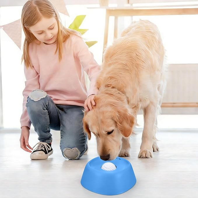 Dog Lick Bowl, Slow Feeder Dog Bowls for Liquid Treat, Dog Licking Bowl with Rolling Balls, Dog Cat Enrichment Toys - Interactive Slow Feeder & Anxiety Relief, for Large Medium Small Puppy (Blue)