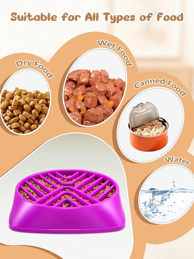 KASBAH Slow Feeder Dog Bowls Large Breed, 5 Cups Capacity for Wet & Dry Food, Puzzle Maze Bowl for Fast Eaters, Non-Slip Base, BPA Free, Helps Prevent Bloat and Aid Digestion