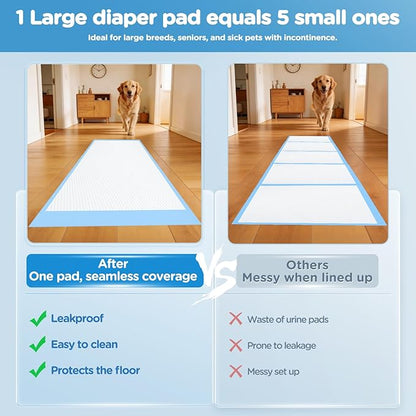 4XL Puppy Pads 36"x51" 40 Count, Pee Pads for Large Dogs & Multi-pet Families, Ultra Absorbent & Quick-Dry, Disposable Pet Training Pads for Doggie, Cat , Leakproof Incontinence Underpads