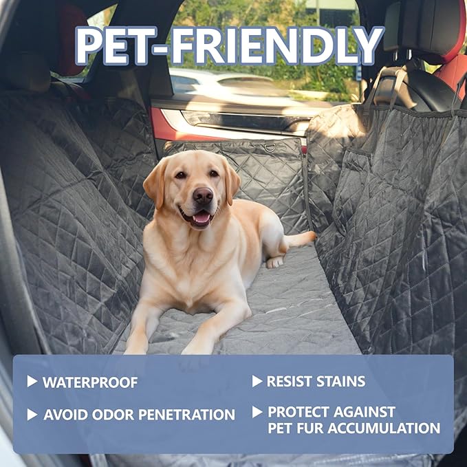Dog Car Seat Cover for Back Seat, Waterproof Auto Backseat Hammock for Small & Large Dogs,Washable Rear Seat Pet Cover Protector Accessories for Cars, Trucks, SUVs