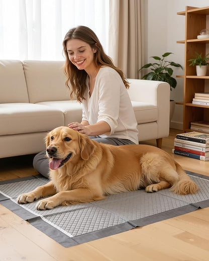 Charcoal Puppy Pads - 50 Packs, 34"×28" Ultra-Large Puppy Pads, Odor-Control Carbon Pee Pads for Dogs, 6-Layer Ultra-Absorbent & Quick-Dry Black Training Pads