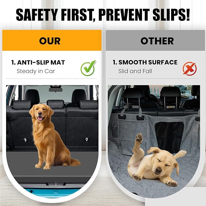 Car Dog Bed for Trunk, Non-Slip SUV Cargo Liner for Dogs, Travel Pet Mat Cushion with Supportive Foam, Removable Cover for Easy Cleaning, Suitable for SUV&Truck