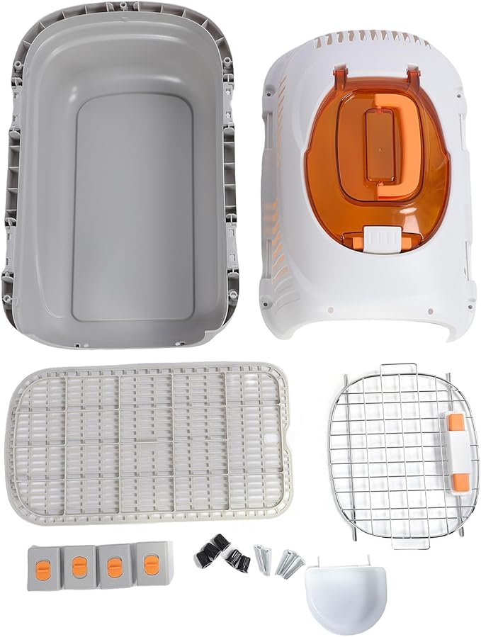 Hard Shell Plastic Pet Airline Crate, Travel Carrier for Cats and Dogs, Backpack Design Carrier with Secure Space, Meets Airline Regulations, Ideal for Outdoors Trip