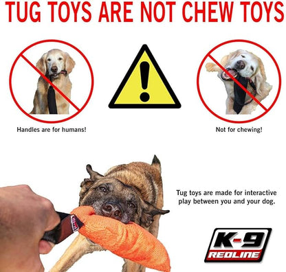 Redline K9 Bite Suit Tug Toy (3" x 10") 2 Handle (Black)